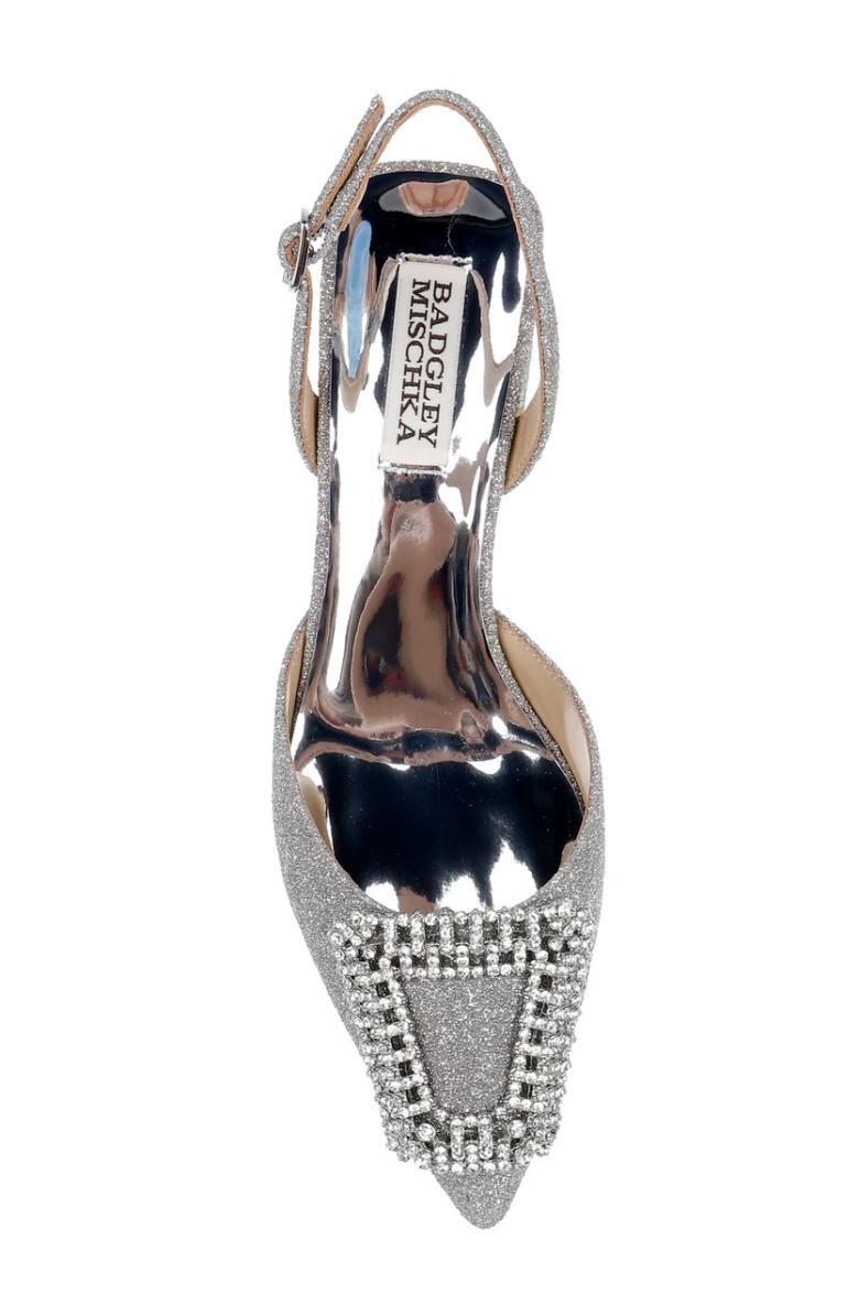 Badgley Mischka Emmie Block Heel Slingback With Crystal Buckle Black | Women Best Sellers
