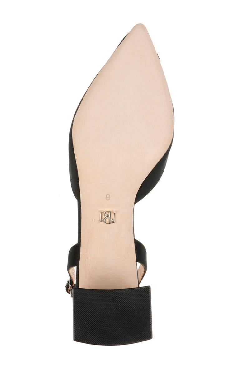 Badgley Mischka Emmie Block Heel Slingback With Crystal Buckle Black | Women Best Sellers