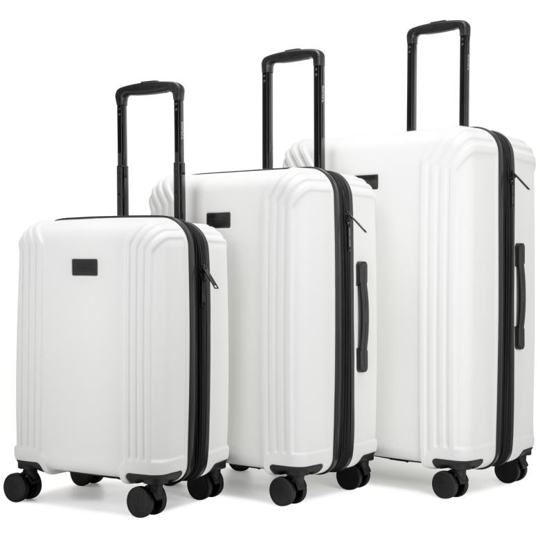 Badgley Mischka Evalyn 3 Piece Expandable Luggage Set White | Women Travel