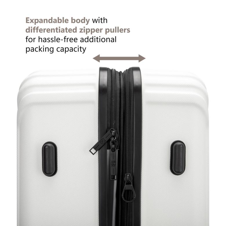 Badgley Mischka Evalyn 3 Piece Expandable Luggage Set White | Women Travel