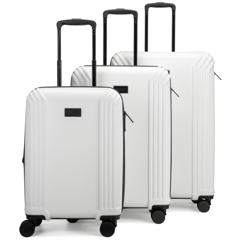 Badgley Mischka Evalyn 3 Piece Expandable Luggage Set White | Women Travel