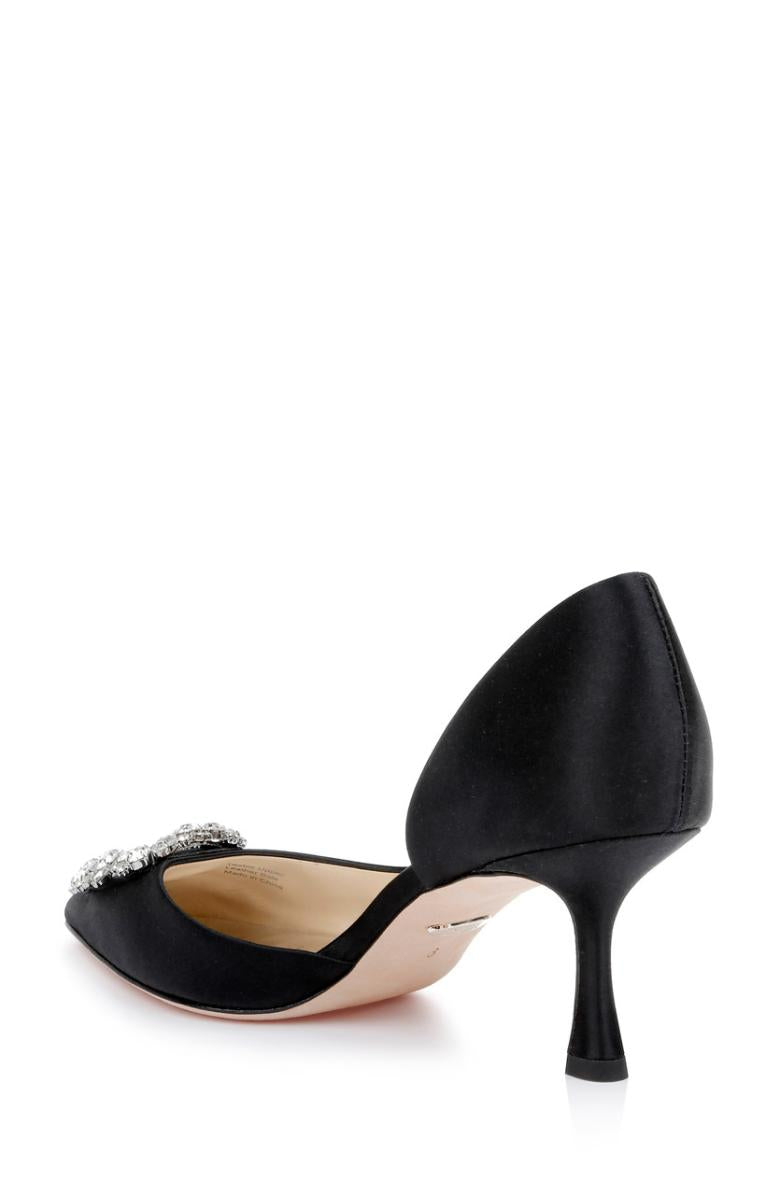 Badgley Mischka Fabia II Kitten Heels With Crystal Buckle Black | Women Kitten Heel