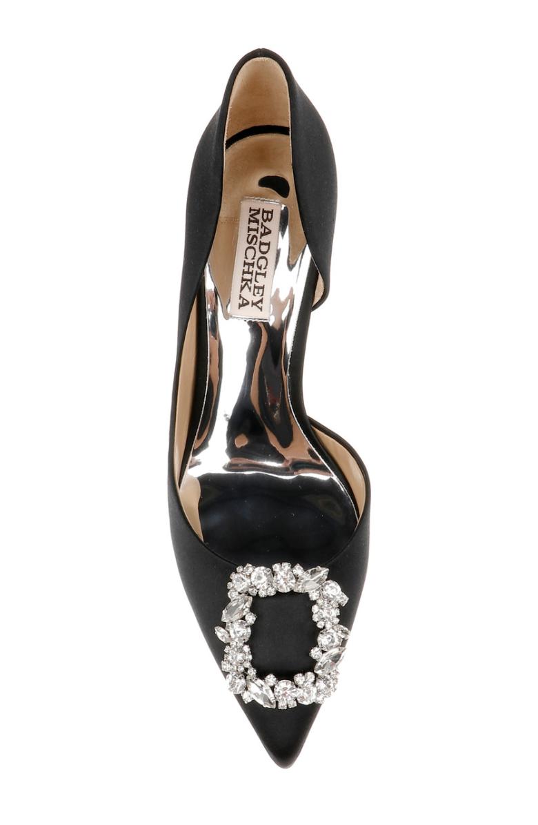 Badgley Mischka Fabia II Kitten Heels With Crystal Buckle Black | Women Kitten Heel