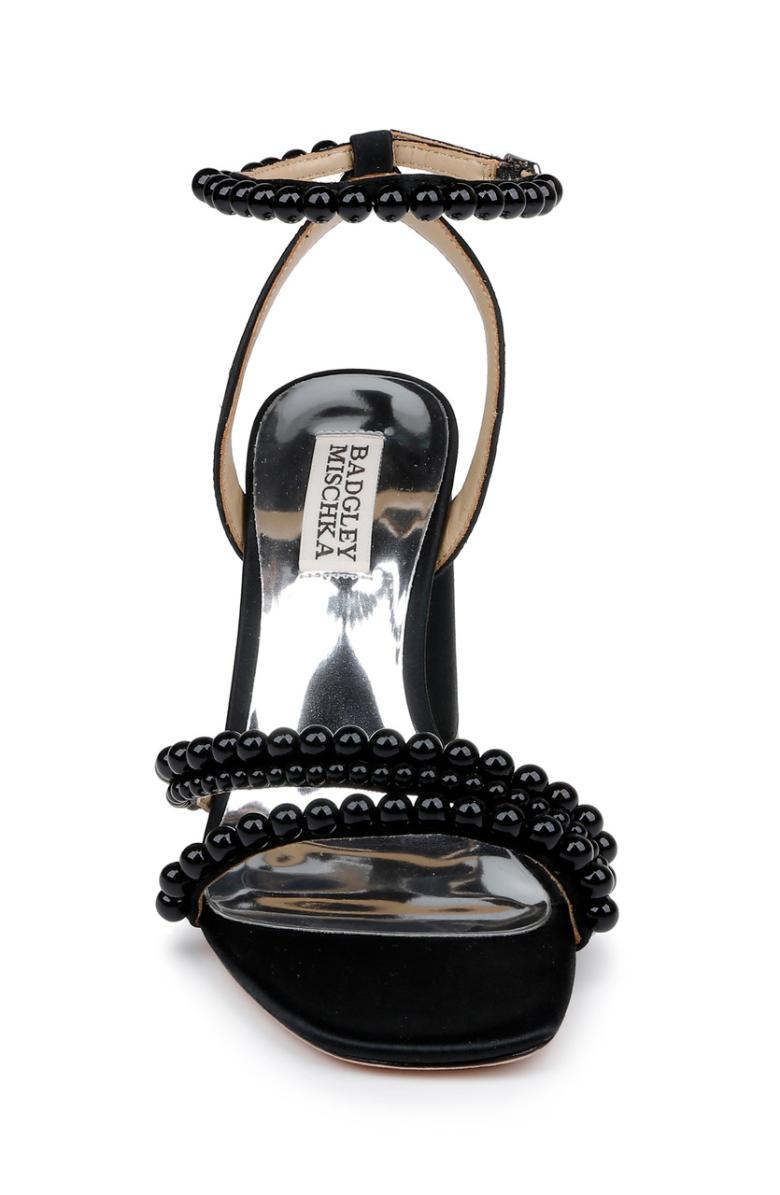 Badgley Mischka Feisty II Pearl Block Heel Black | Women Block Heels