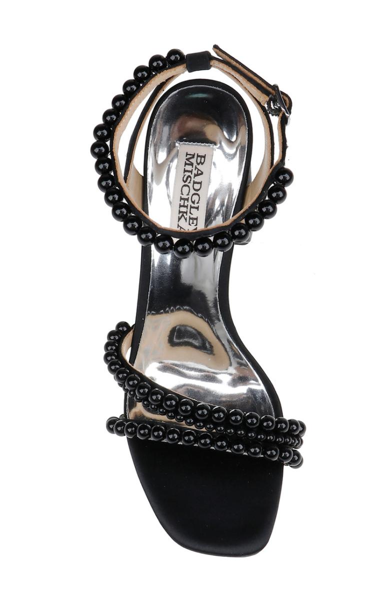 Badgley Mischka Feisty II Pearl Block Heel Black | Women Block Heels