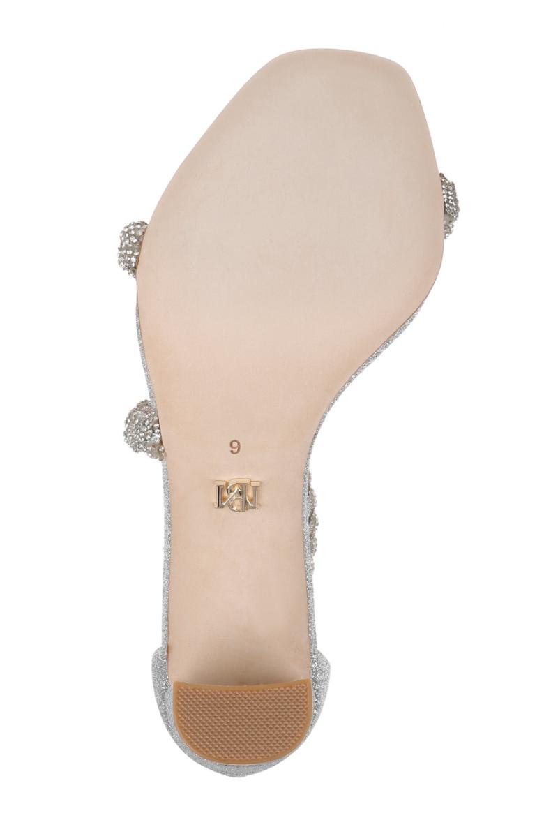 Badgley Mischka Fenix Braided Rhinestone Block Heels Soft Gold | Women Block Heels