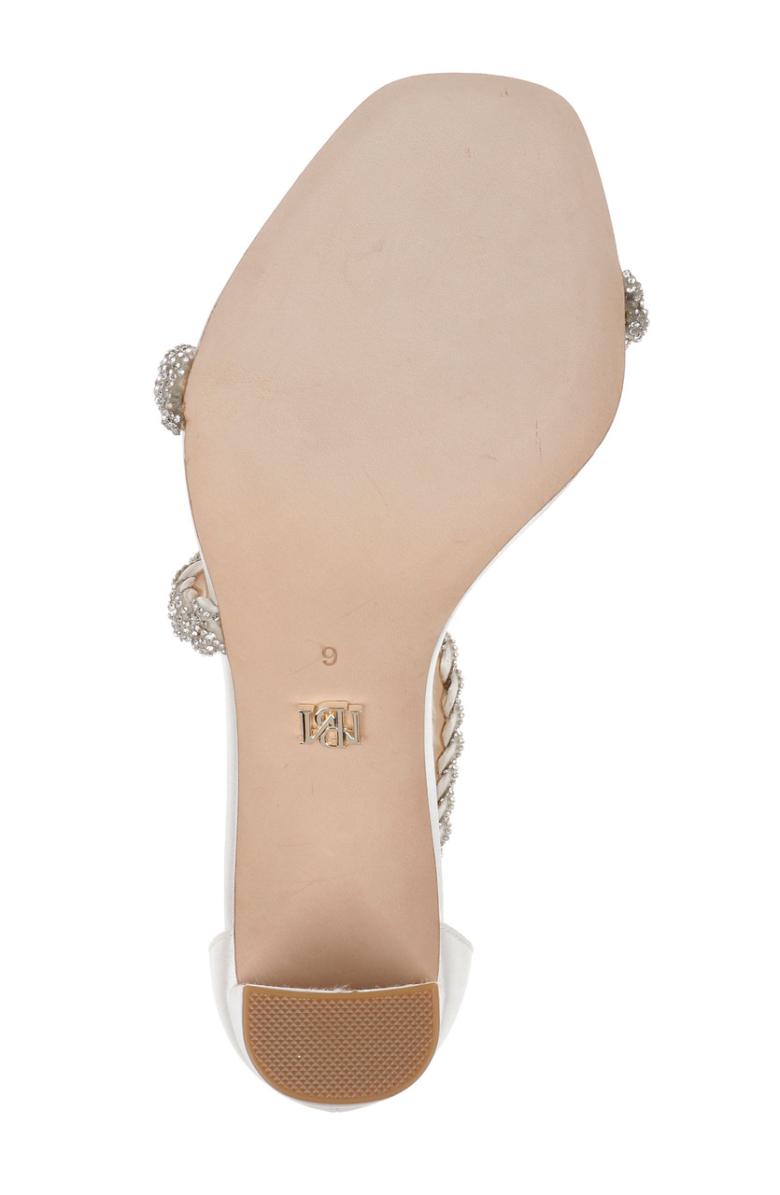 Badgley Mischka Fenix Braided Rhinestone Block Heels Soft Gold | Women Block Heels