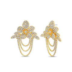 Badgley Mischka Fetching Floral Earrings With Swag | Women Fashion Jewelry