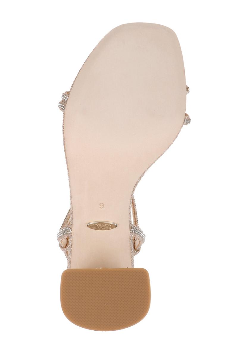 Badgley Mischka Firey Bejeweled Block Heel Sandal Pale Gold | Women Block Heels