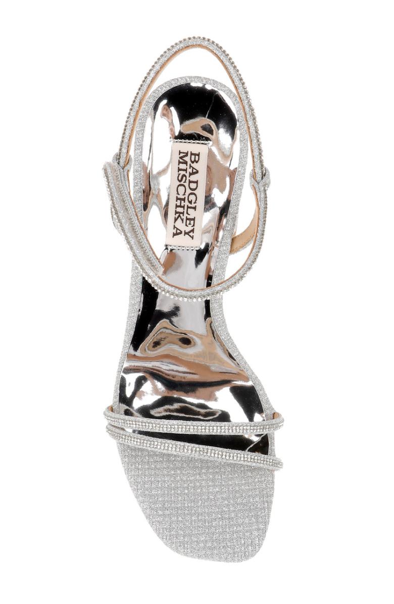 Badgley Mischka Firey Bejeweled Block Heel Sandal Pale Gold | Women Block Heels