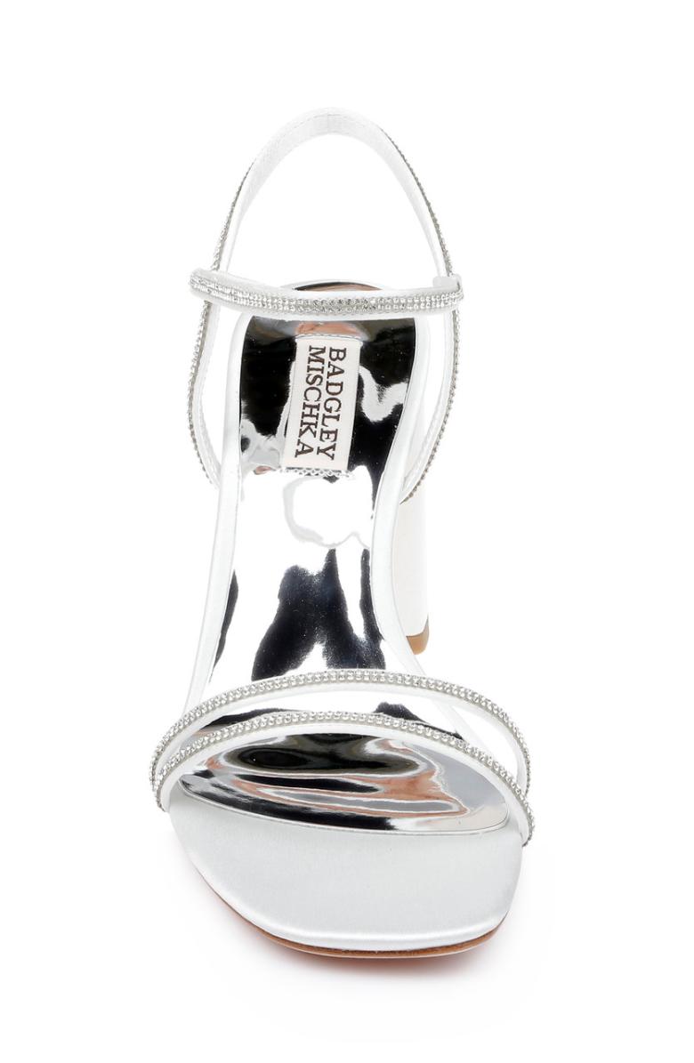 Badgley Mischka Firey Bejeweled Block Heel Sandal Pale Gold | Women Block Heels