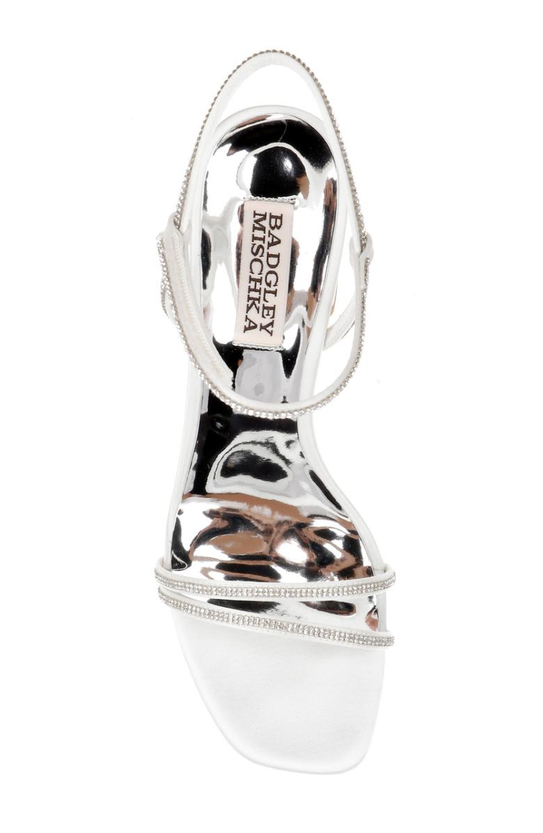 Badgley Mischka Firey Bejeweled Block Heel Sandal Pale Gold | Women Block Heels