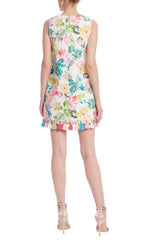 Badgley Mischka Floral Dress With Tassels And Beading White Multi | Women Day