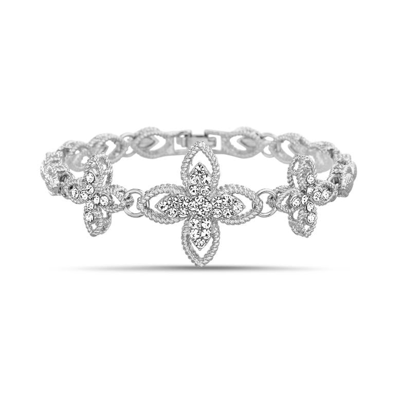 Badgley Mischka Flower 3 Station Bracelet | Women Fashion Jewelry