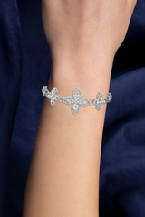 Badgley Mischka Flower 3 Station Bracelet | Women Fashion Jewelry