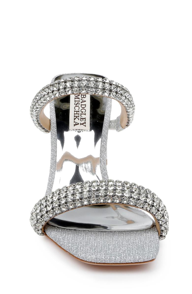 Badgley Mischka Frankie Bejeweled Block Heel Slide Fuchsia | Women Block Heels