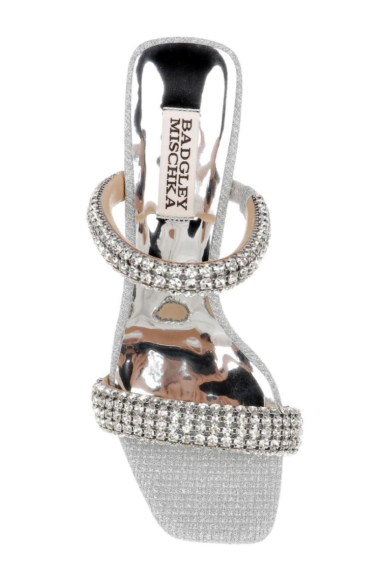 Badgley Mischka Frankie Bejeweled Block Heel Slide Fuchsia | Women Block Heels