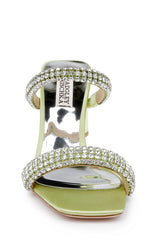 Badgley Mischka Frankie Bejeweled Block Heel Slide Fuchsia | Women Block Heels