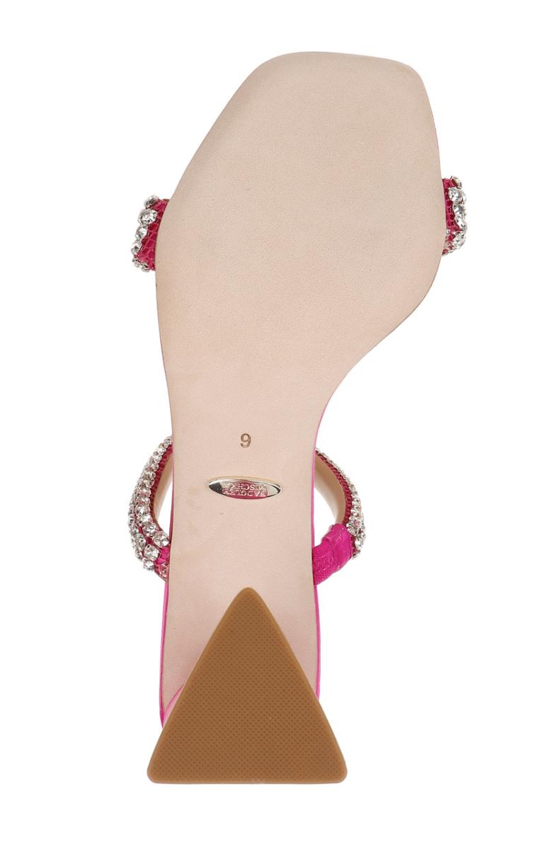 Badgley Mischka Frankie Bejeweled Block Heel Slide Fuchsia | Women Block Heels