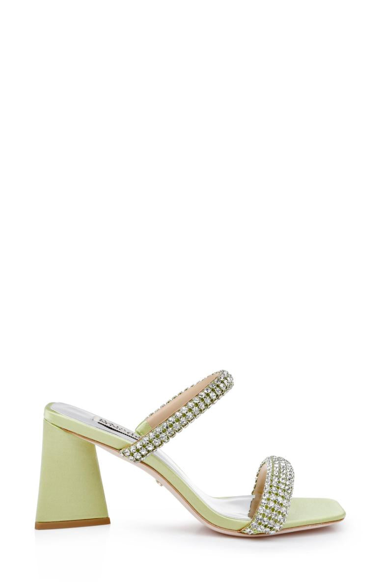 Badgley Mischka Frankie Bejeweled Block Heel Slide Fuchsia | Women Block Heels