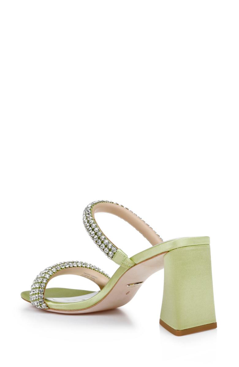 Badgley Mischka Frankie Bejeweled Block Heel Slide Fuchsia | Women Block Heels