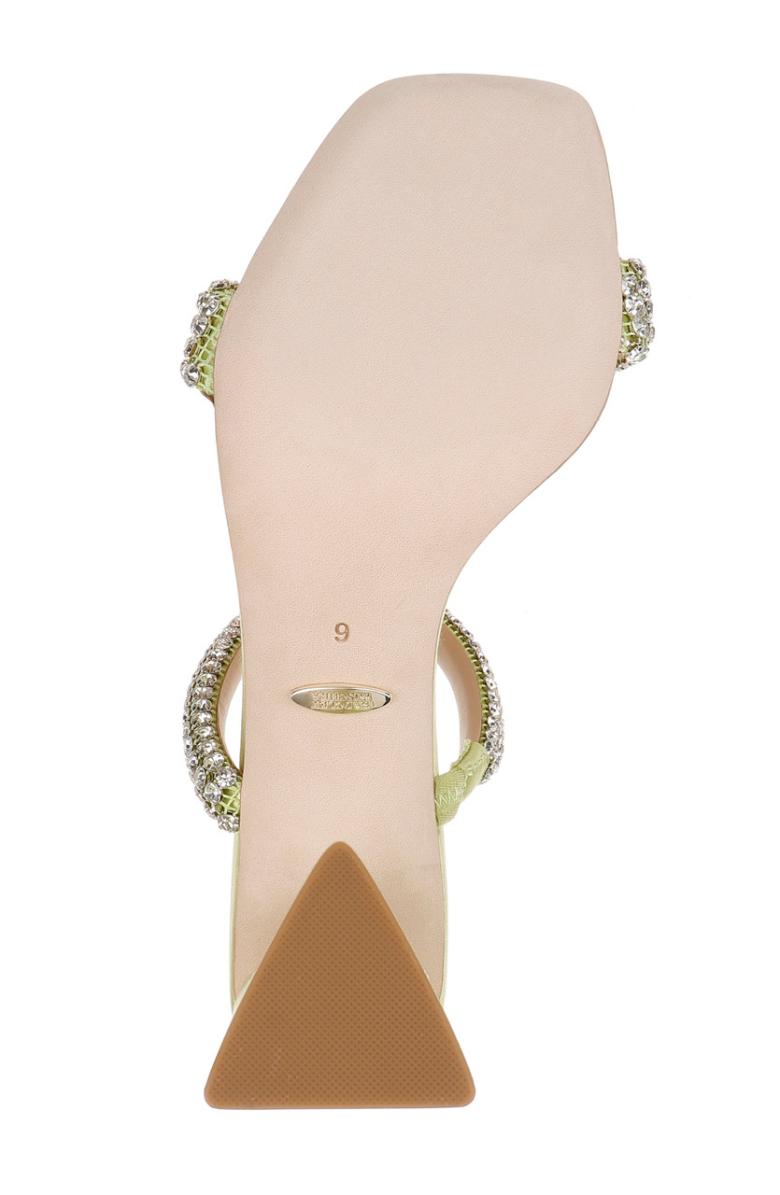 Badgley Mischka Frankie Bejeweled Block Heel Slide Fuchsia | Women Block Heels