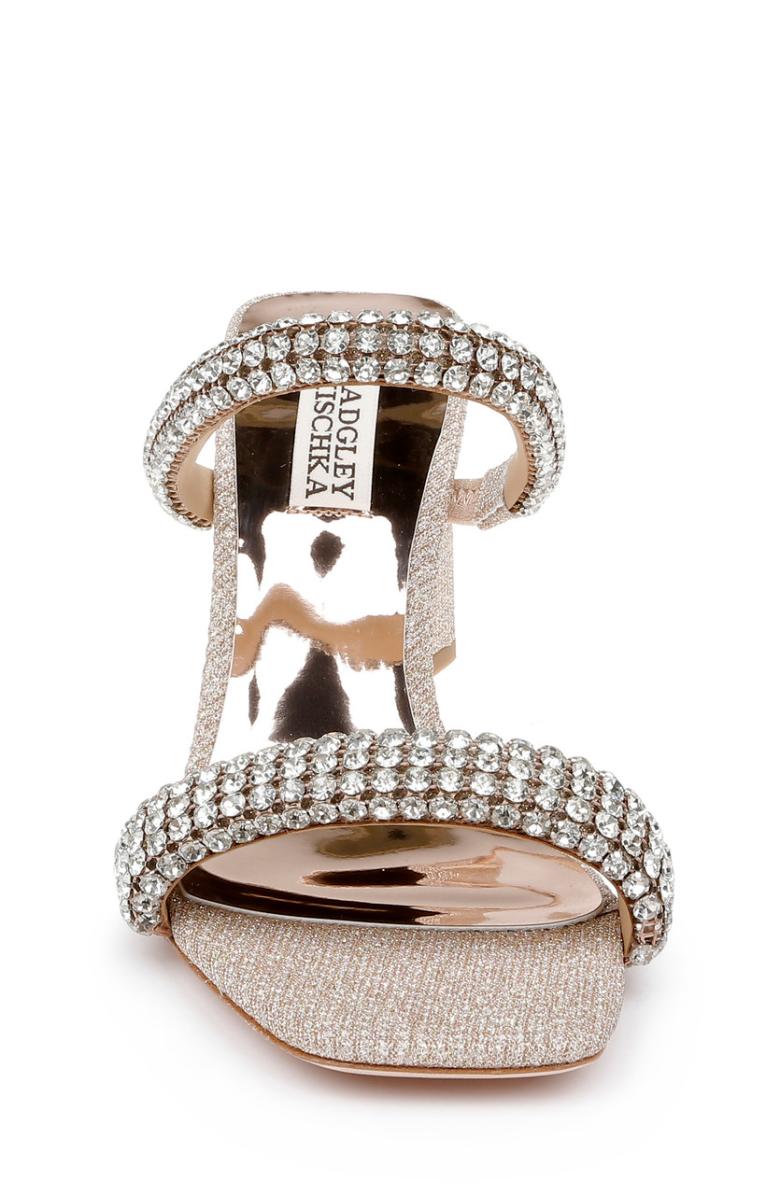 Badgley Mischka Frankie Bejeweled Block Heel Slide Fuchsia | Women Block Heels