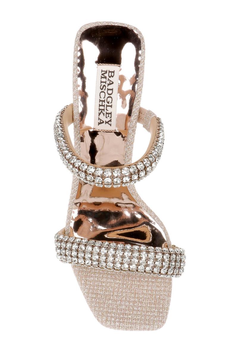 Badgley Mischka Frankie Bejeweled Block Heel Slide Fuchsia | Women Block Heels