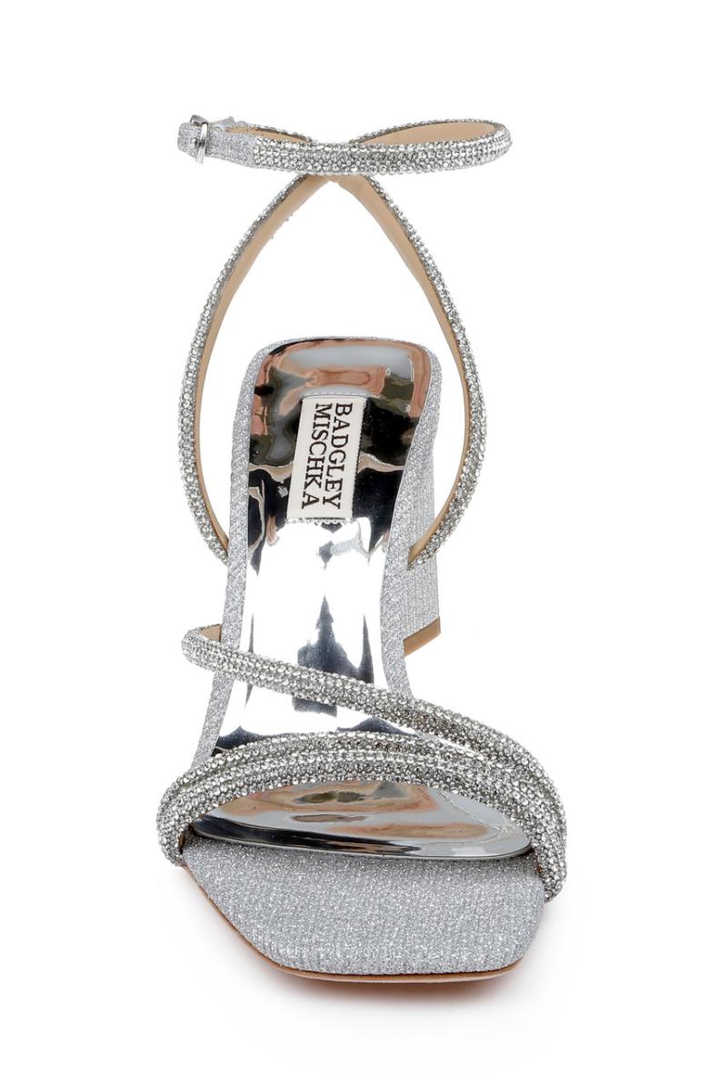 Badgley Mischka Freedom Glitter Block Heel With Bejeweled Straps Pale Gold | Women Block Heels