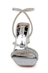 Badgley Mischka Freedom Glitter Block Heel With Bejeweled Straps Pale Gold | Women Block Heels