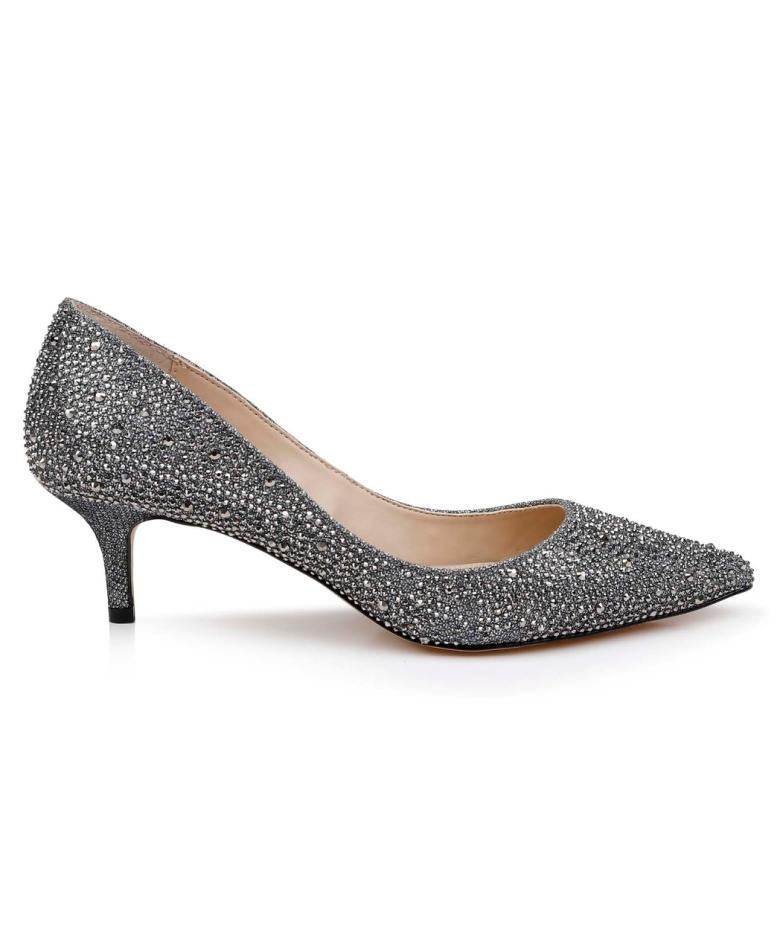 Badgley Mischka Frenchie Pointed Toe Kitten Heel Champagne | Women Best Sellers