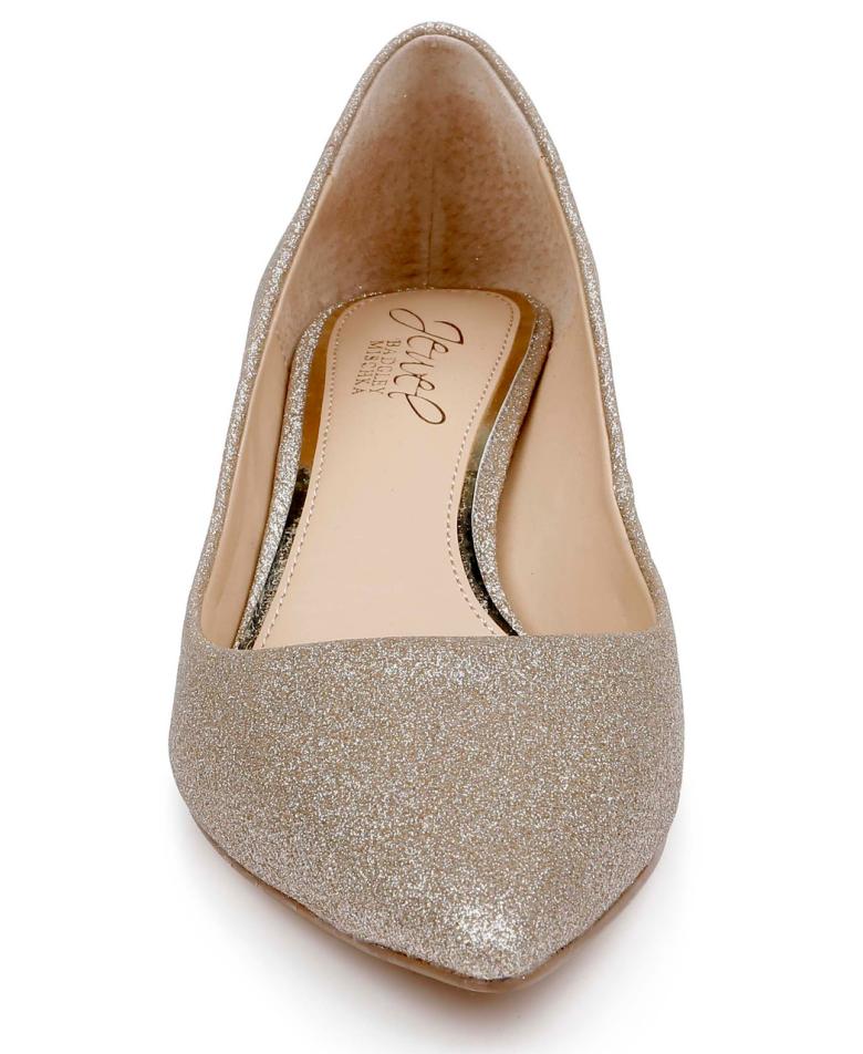 Badgley Mischka Frenchie Pointed Toe Kitten Heel Champagne | Women Best Sellers