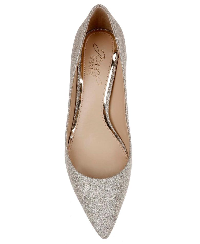 Badgley Mischka Frenchie Pointed Toe Kitten Heel Champagne | Women Best Sellers