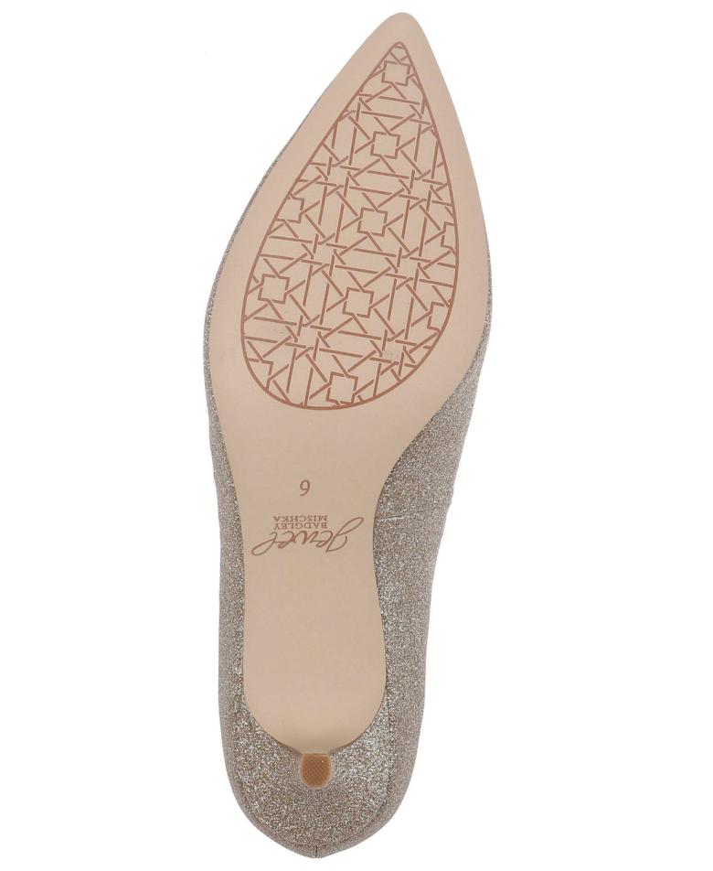 Badgley Mischka Frenchie Pointed Toe Kitten Heel Champagne | Women Best Sellers