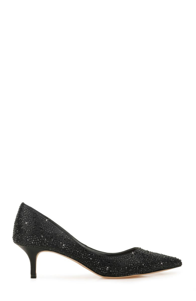 Badgley Mischka Frenchie Wide Width Pointed Toe Kitten Heel Black | Women Kitten Heel