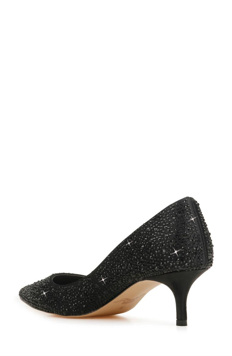 Badgley Mischka Frenchie Wide Width Pointed Toe Kitten Heel Black | Women Kitten Heel
