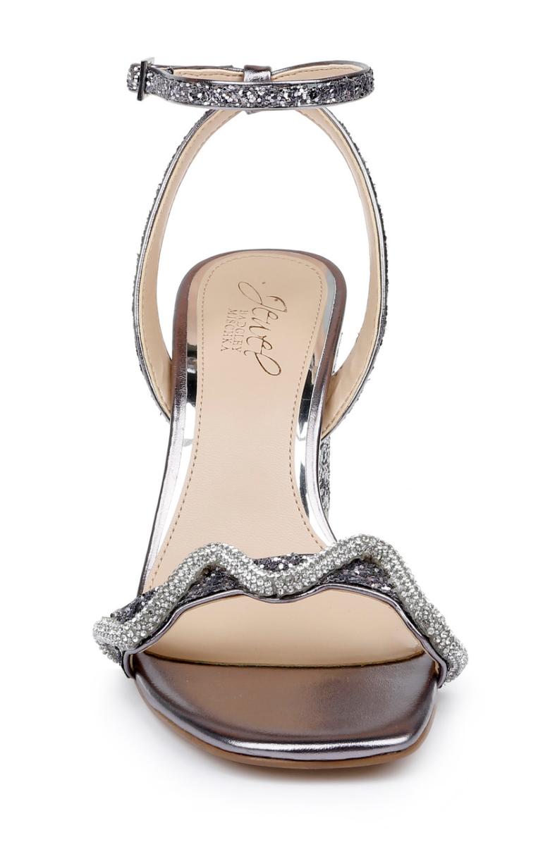 Badgley Mischka Gem Glitter Block Heel Sandal Gold | Women Block Heels