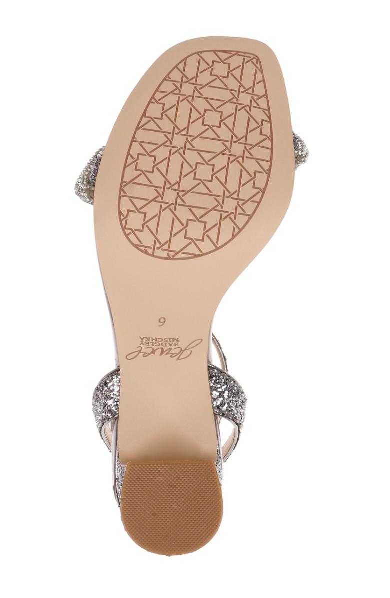 Badgley Mischka Gem Glitter Block Heel Sandal Gold | Women Block Heels