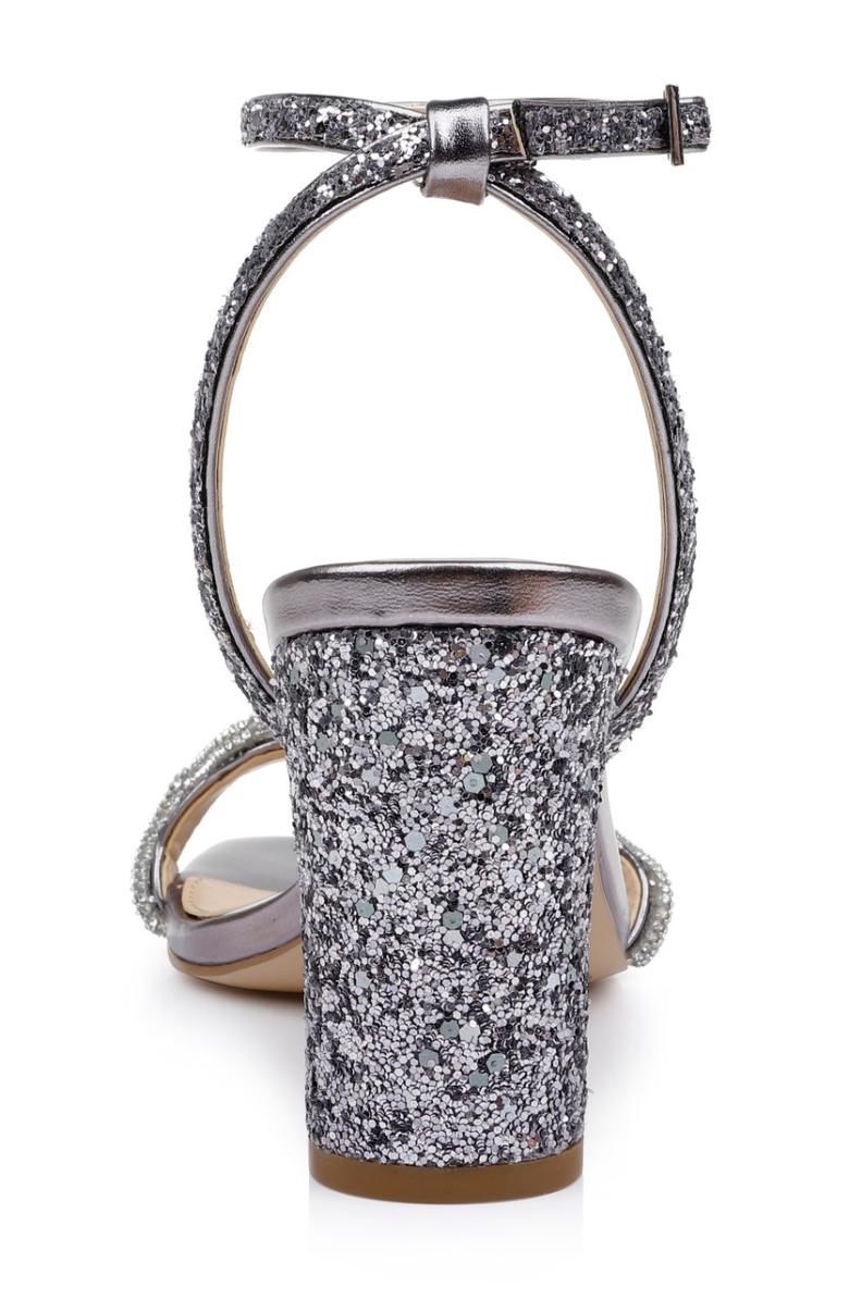 Badgley Mischka Gem Glitter Block Heel Sandal Gold | Women Block Heels