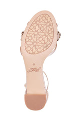 Badgley Mischka Giona Wide-With Embellished Evening Shoe From Jewel Champagne | Women Block Heels