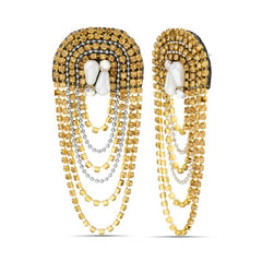 Badgley Mischka Golden Layered Ball Chain Waterfall Earrings | Women Fashion Jewelry