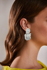 Badgley Mischka Hand-Beaded Bugle Bead Cluster Fringe Earrings | Women Fashion Jewelry