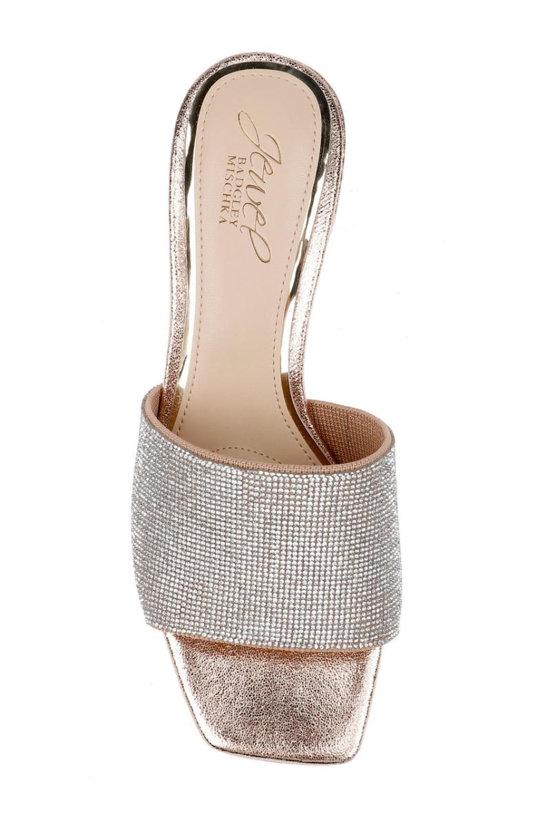 Badgley Mischka Harlyn Block Heeled Mules With Crystal Vamp Black | Women Block Heels