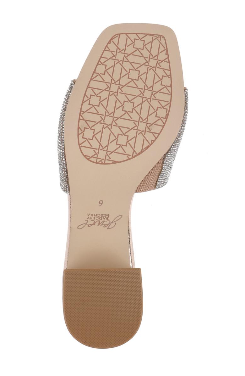 Badgley Mischka Harlyn Block Heeled Mules With Crystal Vamp Black | Women Block Heels