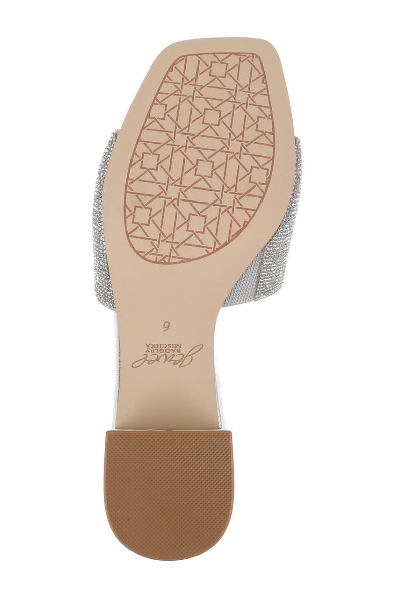 Badgley Mischka Harlyn Block Heeled Mules With Crystal Vamp Black | Women Block Heels