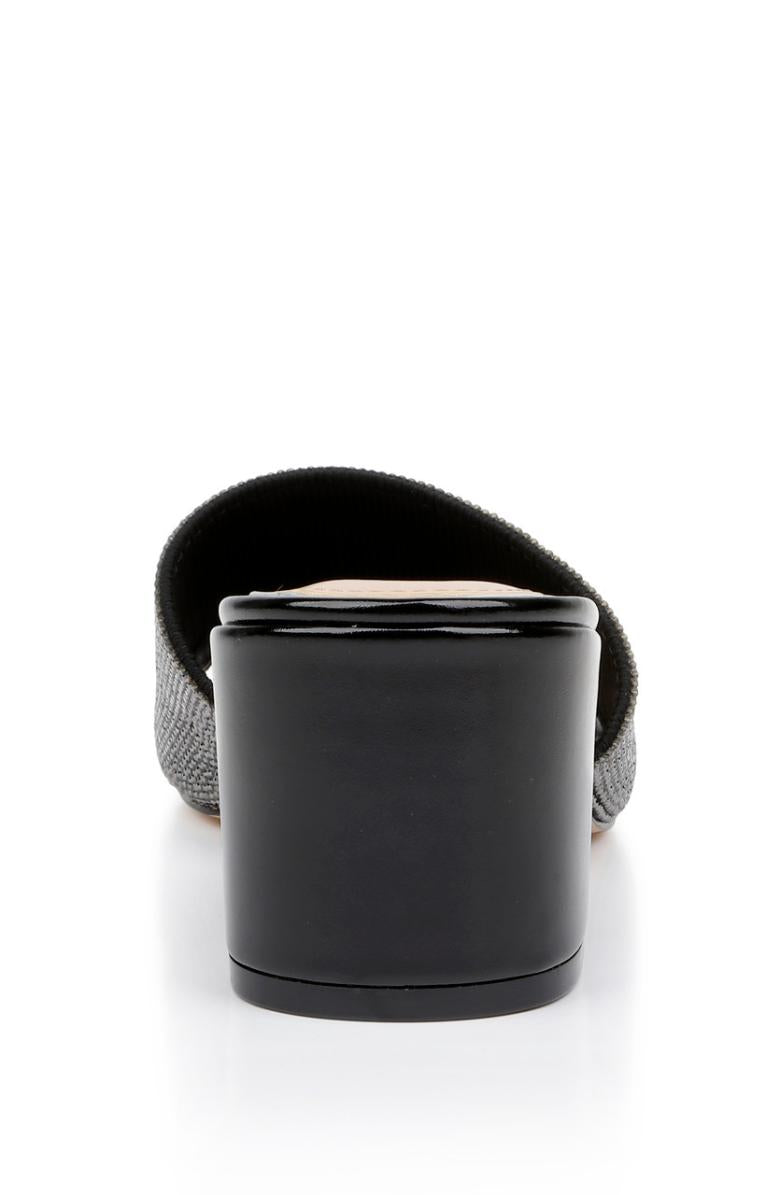 Badgley Mischka Harlyn Block Heeled Mules With Crystal Vamp Black | Women Block Heels