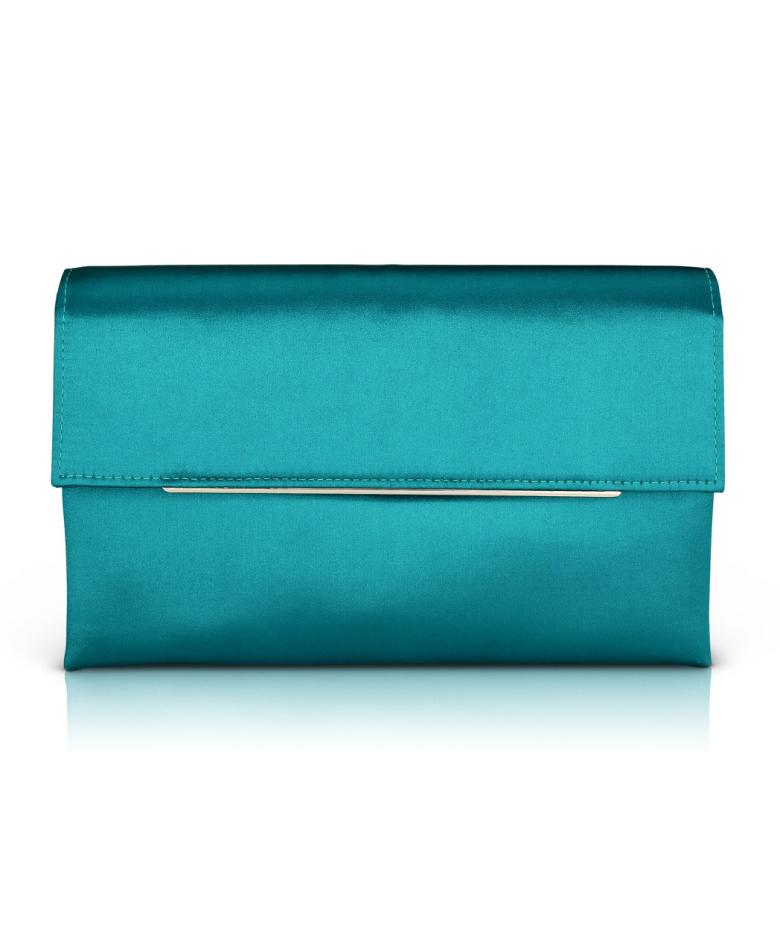 Badgley Mischka Harper Satin Envelope Clutch With Bar Hot Pink | Women Evening Bags