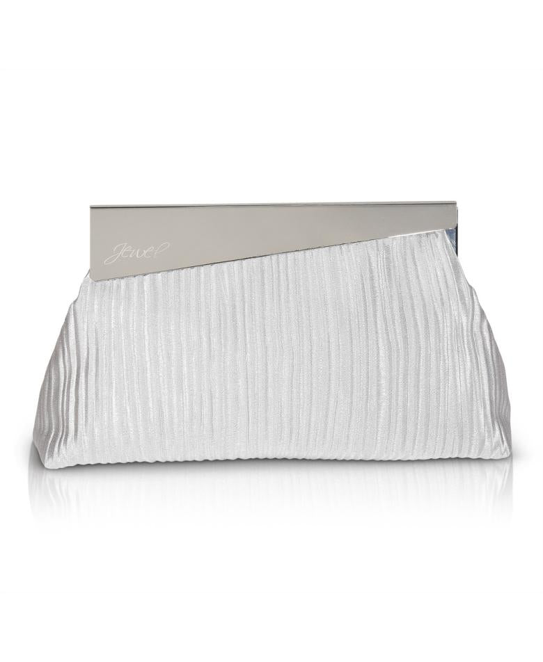 Badgley Mischka Haven Textural Satin Asymmetric Frame Champagne | Women Evening Bags