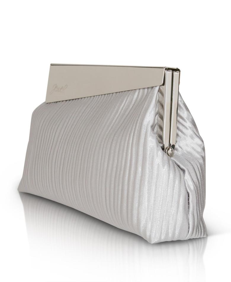 Badgley Mischka Haven Textural Satin Asymmetric Frame Champagne | Women Evening Bags
