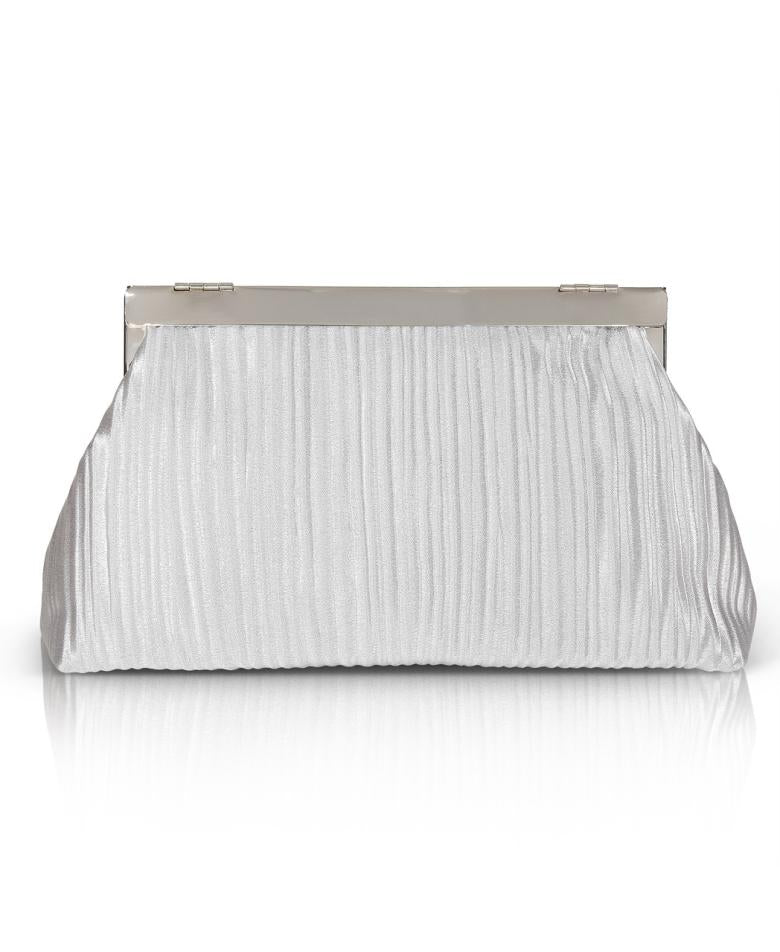 Badgley Mischka Haven Textural Satin Asymmetric Frame Champagne | Women Evening Bags